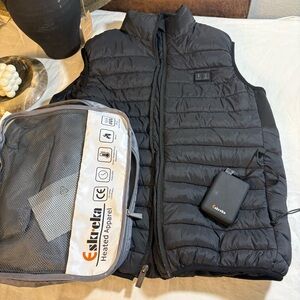 Black Heated Vest with Battery Pack unisex men women’s